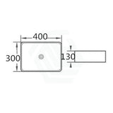 400X300X130Mm Rectangle Above Counter Gloss White Ceramic Wash Basin Basins