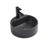 400X400X140Mm Round Above Counter Concrete Basin Black Sandstone Pop Up Waste Included Basins