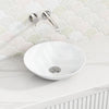 405X405X130Mm Round Gloss White Above Counter Top Ceramic Basin Ultra Slim Basins