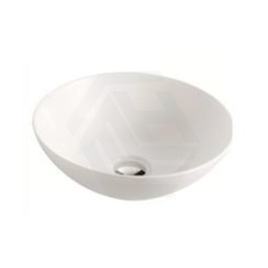 405X405X130Mm Round Gloss White Above Counter Top Ceramic Basin Ultra Slim