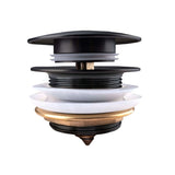 40Mm Matt Black Mushroom Solid Brass Bathtub Pop Up Waste Drain No Overflow Wastes