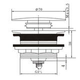 40Mm Matt Black Mushroom Solid Brass Bathtub Pop Up Waste Drain No Overflow Wastes