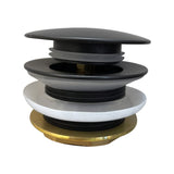 40Mm Matt Black Solid Brass Bathtub Mushroom Pop Up Waste Drain No Overflow