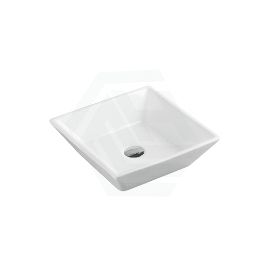 410X410X120Mm Square Above Counter Basin Gloss White Ceramic Mini Basins
