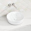 415X415X135Mm Bathroom Round Above Counter White Ceramic Wash Basin Gloss Basins