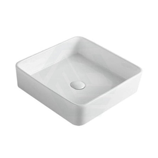 415X415X135Mm Square Gloss White Above Counter Ceramic Wash Basin Ultra Slim