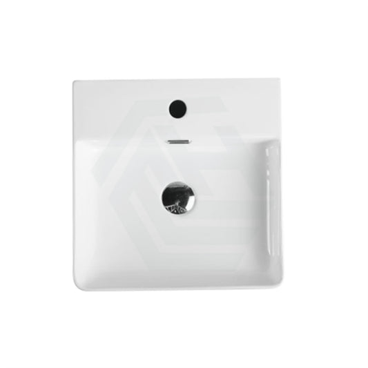 420X420X120Mm Above Counter/Wall-Hung Square Gloss White Ceramic Basin One Tap Hole Wall Hung Basins