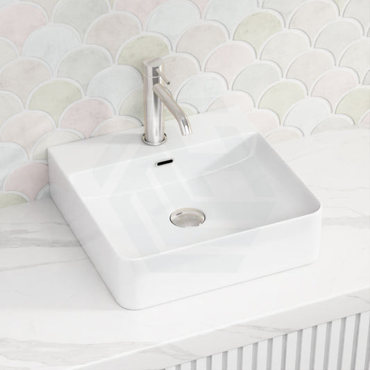 420X420X120Mm Square Gloss White Above Counter/Wall-Hung Ceramic Basin Ultra Slim Wall Hung Basins