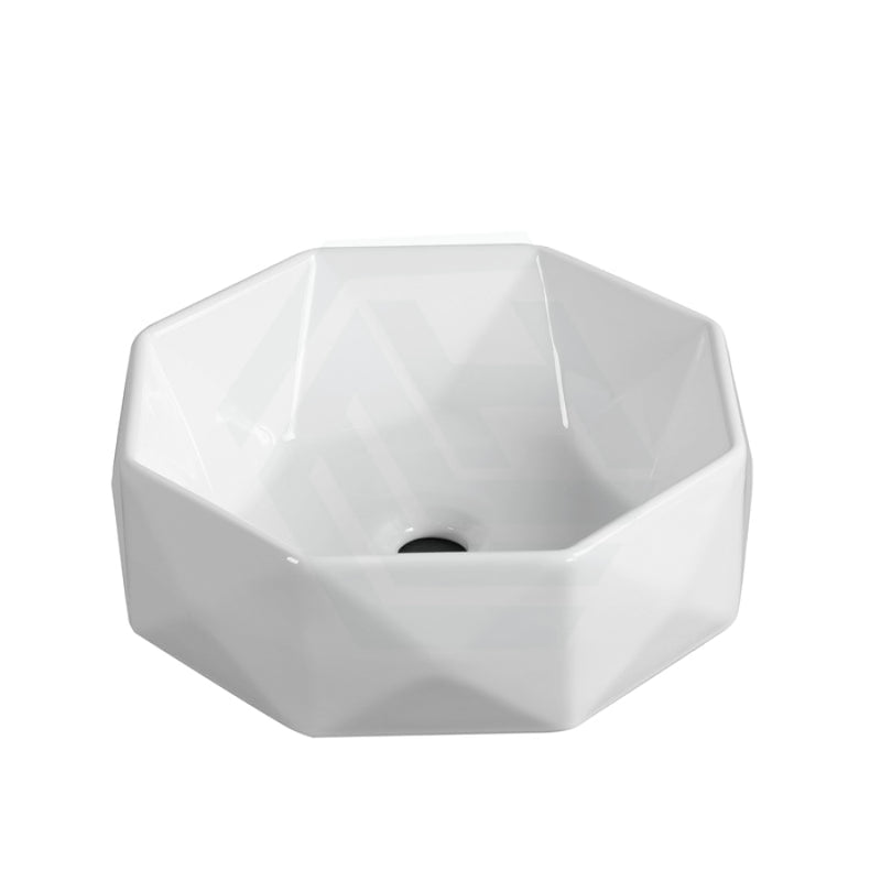 420X420X130Mm Above Counter Ceramic Basin Gloss White Special Shape For Bathroom
