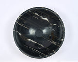 420X420X140Mm Gloss Black Marble Stone Wash Basin Nero Marquina Round
