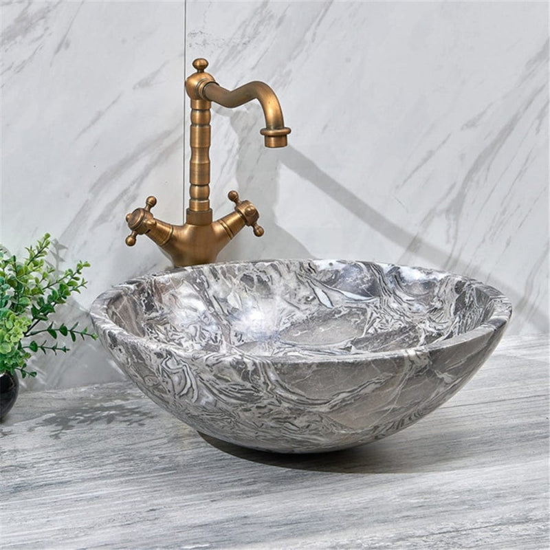 Above Counter Stone Basin Marble Surface Antique