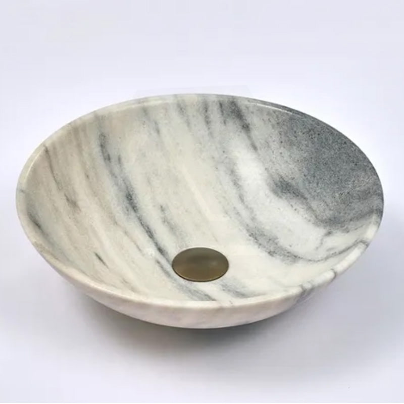 420X420X140Mm Round Nature Stone Basin Top Mounted