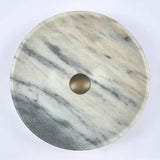 420X420X140Mm Round Nature Stone Basin Top Mounted