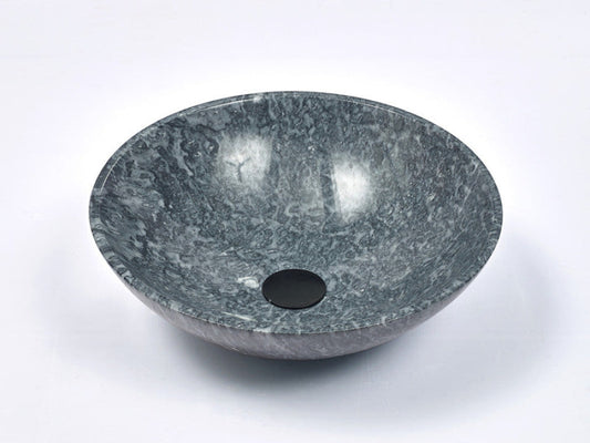 420X420X140Mm Round Stone Basin Marble Finish