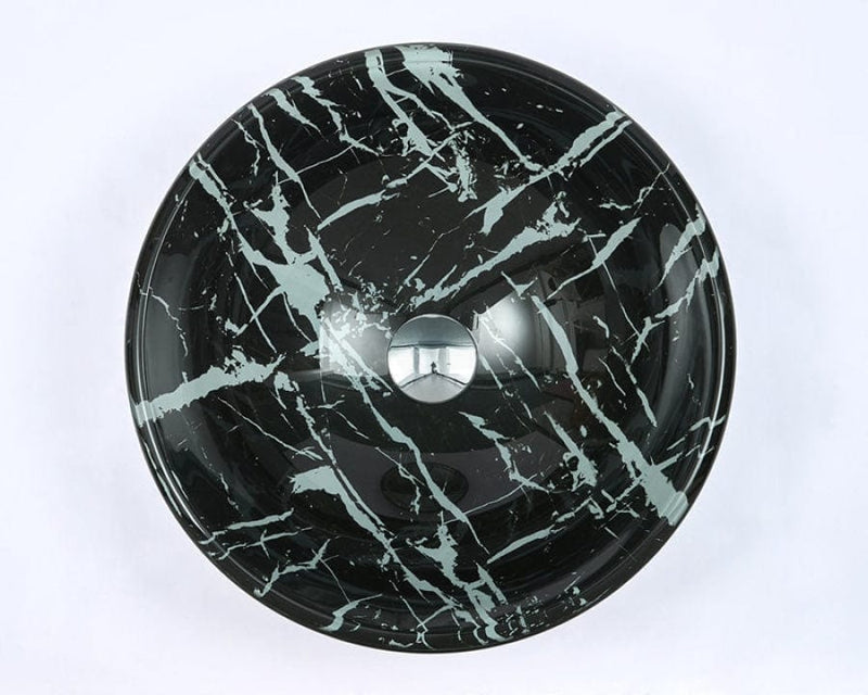 420X420X145Mm Double Layer Glass Art Basin Round Shape