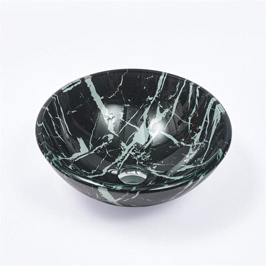 420X420X145Mm Double Layer Glass Art Basin Round Shape