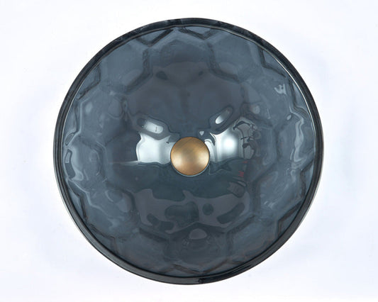 420X420X145Mm Round Glass Art Wash Basin Hexagons Surface