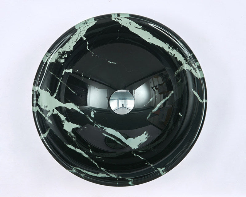 420X420X145Mm Tempered Glass Art Basin Round Above Counter
