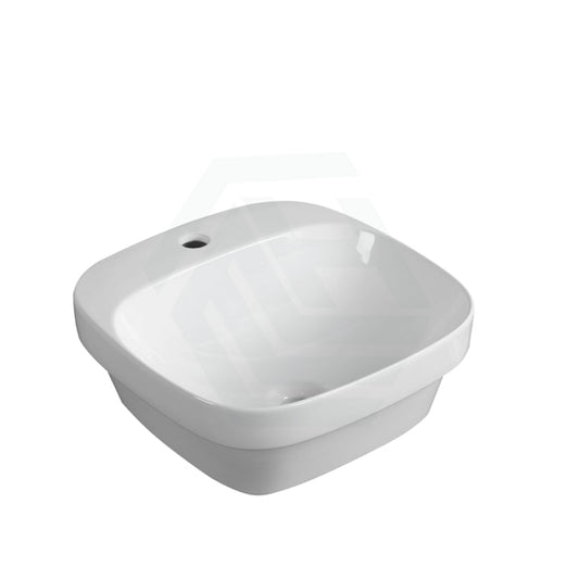 420X420X155Mm Gloss White Ceramic Drop In Basin Inset Wash