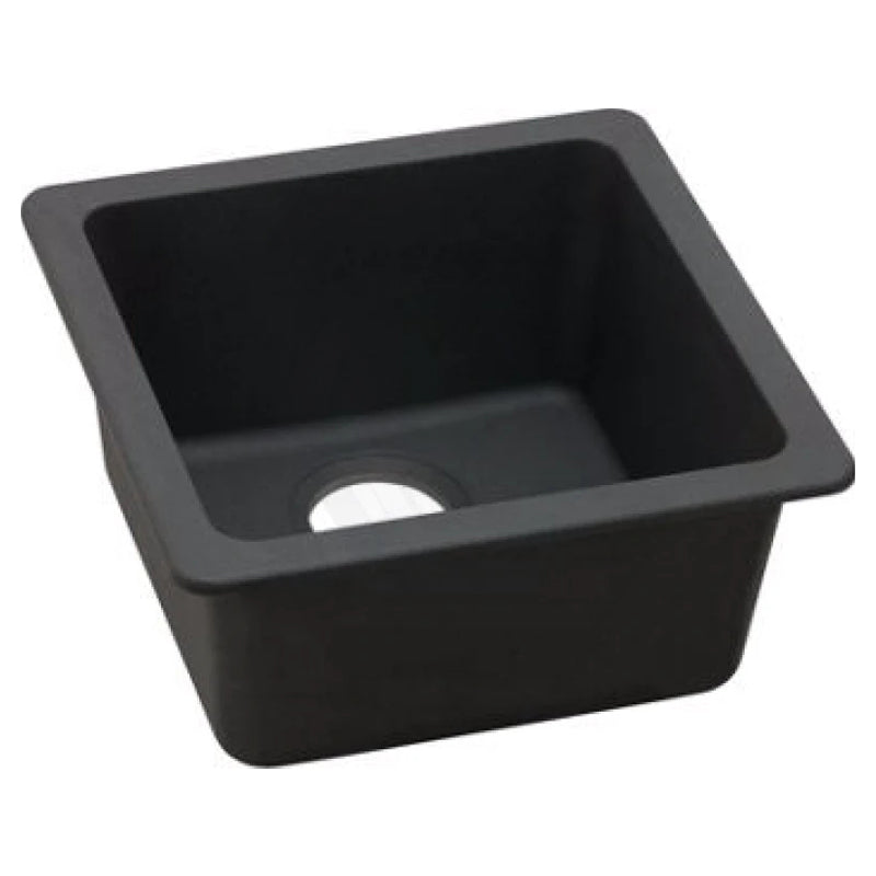 423x423x203mm Granite Quartz Stone Single Bowl Kitchen/Laundry Sink Top/Under Mount White/Matt Black