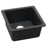 423x423x203mm Granite Quartz Stone Single Bowl Kitchen/Laundry Sink Top/Under Mount White/Matt Black