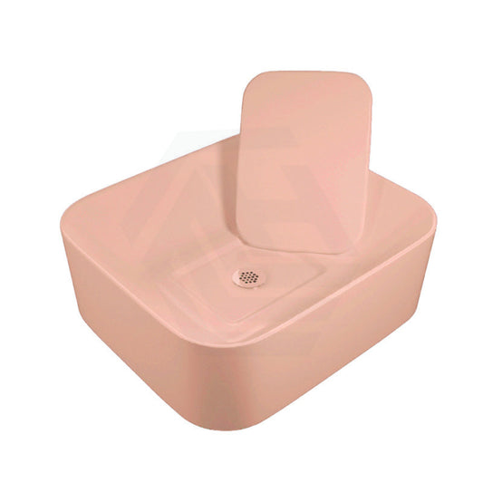 430X380X145Mm Rectangle Above Counter Ceramic Wash Basin Matt Pink With Decoration Board Other