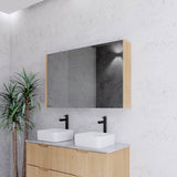 450/600/750/900/1200/1500Mm Geneva American Oak Wall Hung Mdf Fluted Pencil Edge Shaving Cabinet