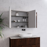 1200mm Geneva MDF Fluted Pencil Edge Wall Hung Shaving Cabinet Brown Oak