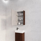 450mm Geneva MDF Fluted Pencil Edge Wall Hung Shaving Cabinet Brown Oak