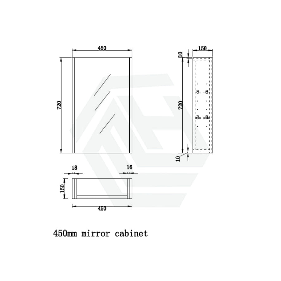 450/600/750/900/1200/1500mm Wall Hung Mdf Shaving Cabinet White Pencil Mirror For Bathroom Cabinets