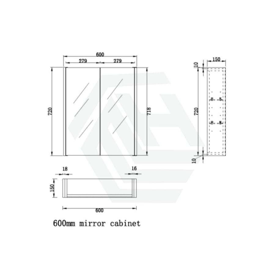 450/600/750/900/1200/1500mm Wall Hung Mdf Shaving Cabinet White Pencil Mirror For Bathroom Cabinets
