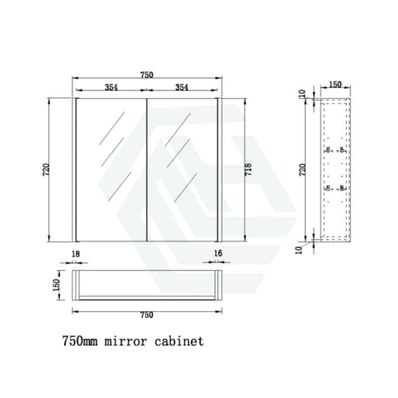 450/600/750/900/1200/1500Mm Wall Hung Mdf Shaving Cabinet White Pencil Mirror For Bathroom Cabinets