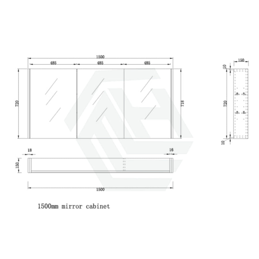 450/600/750/900/1200/1500mm Wall Hung Mdf Shaving Cabinet White Pencil Mirror For Bathroom Cabinets