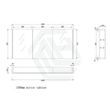 450/600/750/900/1200/1500mm Wall Hung Mdf Shaving Cabinet White Pencil Mirror For Bathroom Cabinets