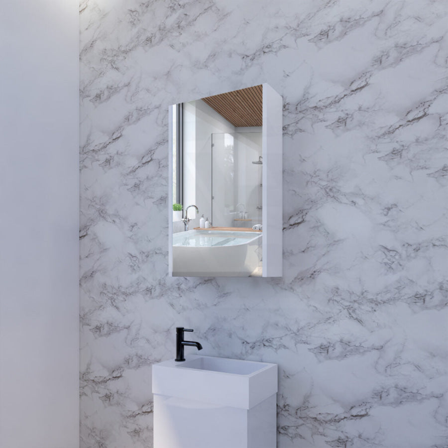 450/600/750/900/1200/1500mm Gloss White Mdf Pencil Edge Wall Hung Shaving Cabinet Cabinets