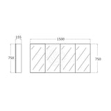450/600/750/900/1200/1500Mm Pvc Pencil Edge Gloss White Shaving Cabinet With Mirror Polyurethane