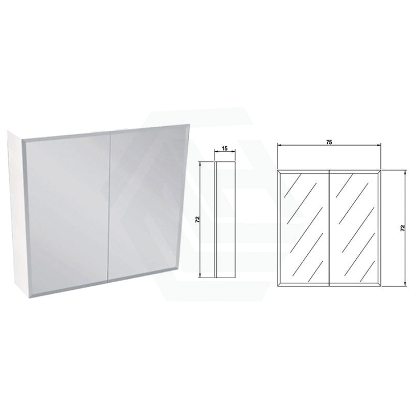 450/600/750/900/1200/1500Mm Wall Hung Mdf Shaving Cabinet White Bevel Mirror For Bathroom Cabinets