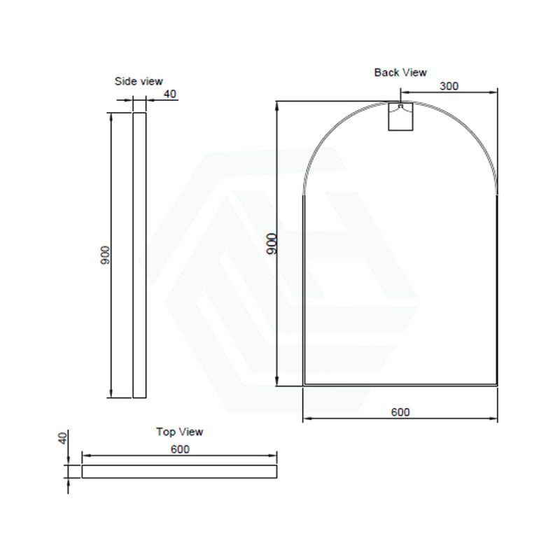 450/600/800/900Mm Bathroom Brushed Nickel Framed Arch Mirror Wall Mounted 600X900Mm Mirrors