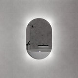 450/600/900/1200Mm Three Color Lights Oval Backlit Led Mirror Touch Sensor Mirrors