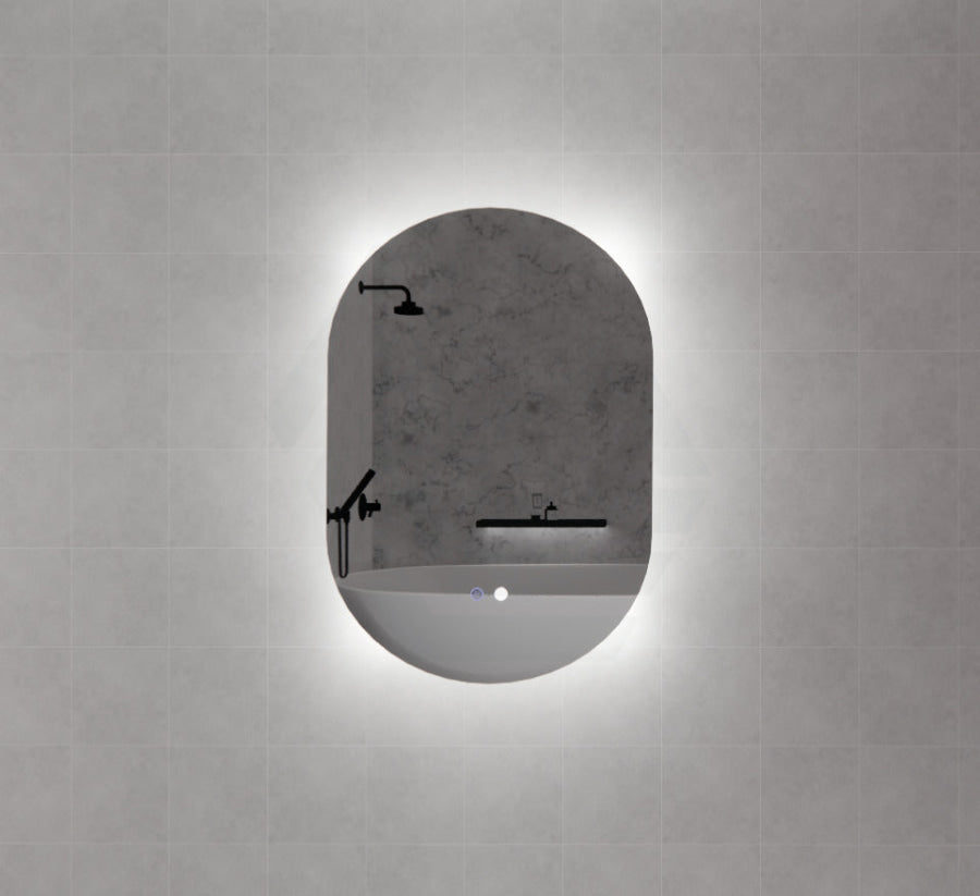 450/600/900/1200Mm Three Color Lights Oval Backlit Led Mirror Touch Sensor Mirrors