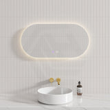 450/600/900/1200Mm Three Color Lights Oval Backlit Led Mirror Touch Sensor Horizontal/Vertical