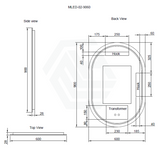 450/600/900/1200Mm Three Color Lights Oval Backlit Led Mirror Touch Sensor Horizontal/Vertical