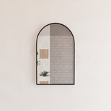 450/600Mm Bathroom Black Framed Arch Mirror Wall Mounted Mirrors