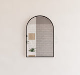 450/600Mm Bathroom Black Framed Arch Mirror Wall Mounted Mirrors