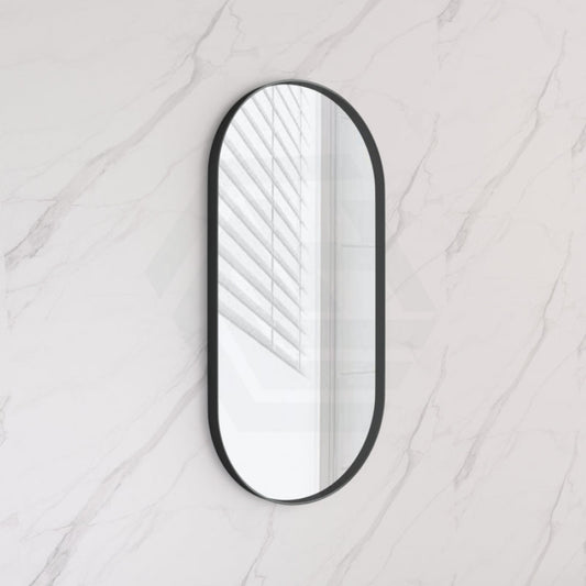 450/600Mm Bathroom Black Framed Oval Mirror Wall Mounted Mirrors