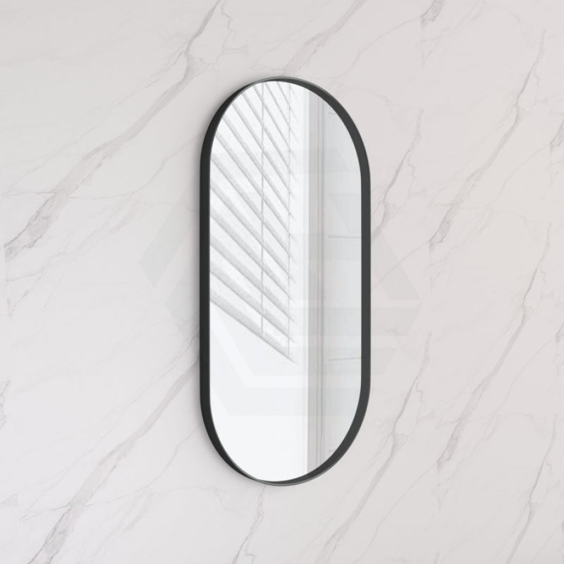 450/600Mm Bathroom Black Framed Oval Mirror Wall Mounted Mirrors