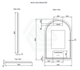 450/600Mm Brushed Gold Framed Arch Led Mirror Touch Sensor Mirrors