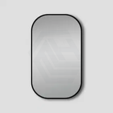 450/600Mm Matt Black Aluminum Framed Rounded Rectangle Bathroom Wall Mirror Vertical Or Horizontal