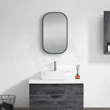 450/600/750/900mm Lamex Aluminum Rounded Rectangle Black Framed Bathroom Wall Mirror