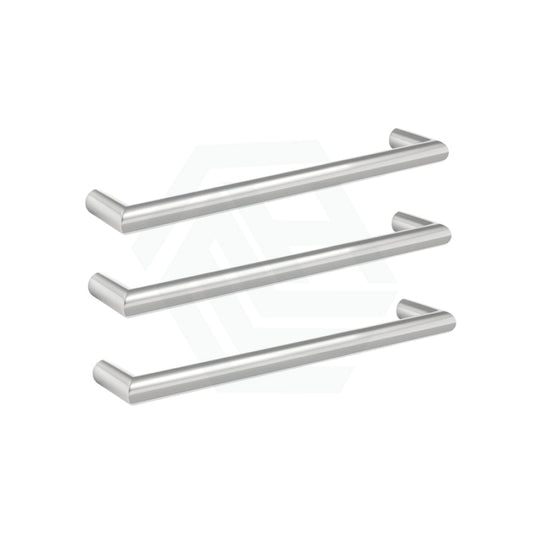 450/630/830Mm Thermogroup Round 3 Single Bar Heated Towel Rail Polished Stainless Steel Rails
